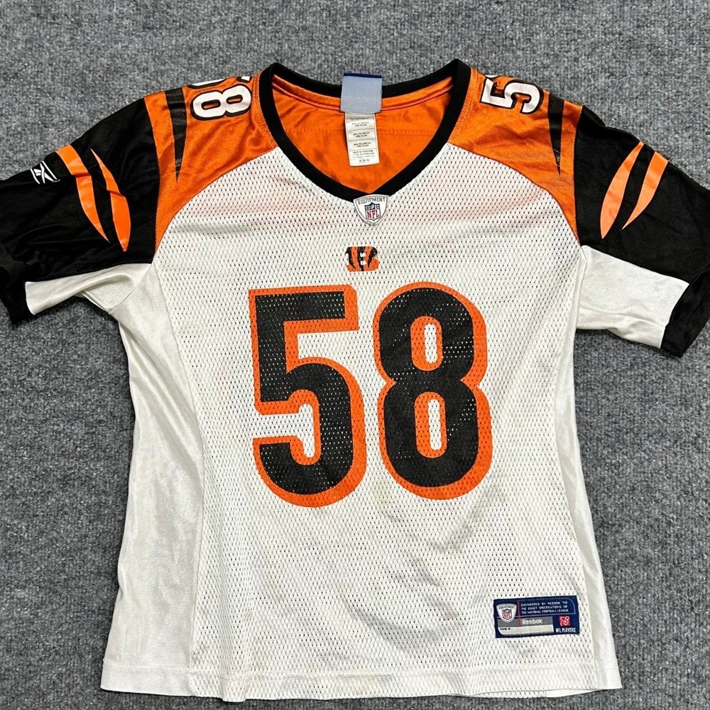 Reebok Jersey Womens Size M Cincinnati Bengals Maualuga 58 White Mesh Football